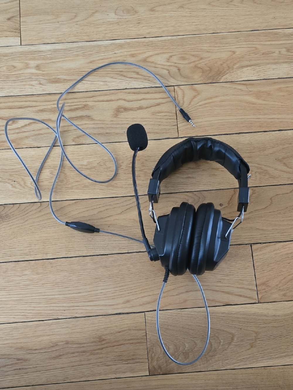 Black Over-Ear Headphones with Boom Microphone
